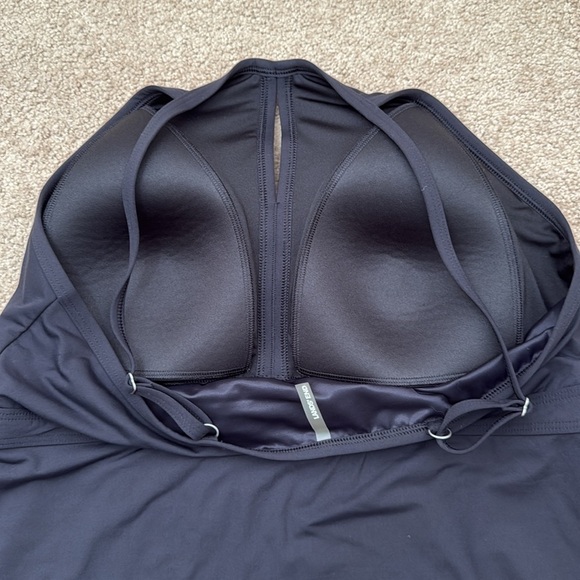 Lands' End Mock Neck High Waist Wireless Black Tankini & Bottom Swimsuit Set 18 - Picture 7 of 10